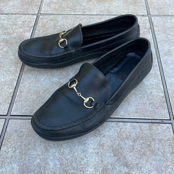 Gucci Black Leather Italian Loafers - Picture 1 of 14